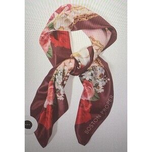 NEW Boston Proper Multi-Color Flowers of Hope Scarf 27" x 27"